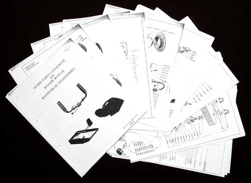 Bird's eye view of a sample page from the Hasseblad accessory repair manual