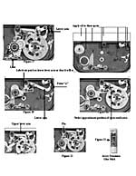 Bird's eye view of a page from the Hasselblad film magazine repair manual
